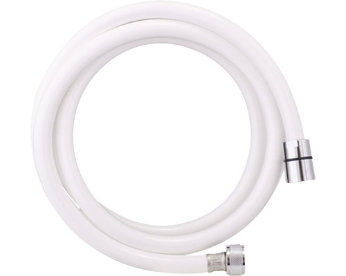 Duschslang FM MATTSSON vit med konisk och cylindrisk mutter 2 m 1/2" 8181610 Vit flexibel slang med metallanslutningar