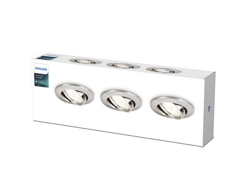 Förpackning med tre Philips infällda spotlights