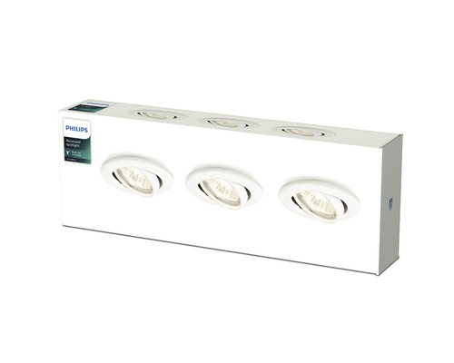 Philips logotyp, förpackning med tre takspotlights
