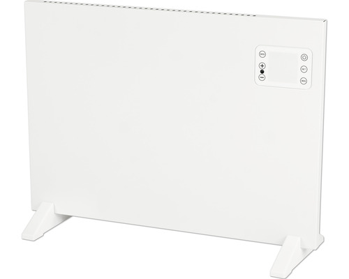 Platt elementradiator med kontrollpanel och fötter