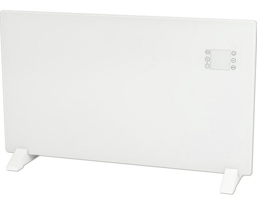 Vit radiator med display och fötter