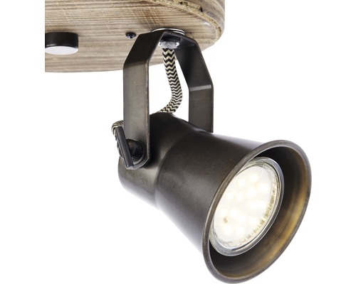 Taklampa med LED-lampa och träsockel