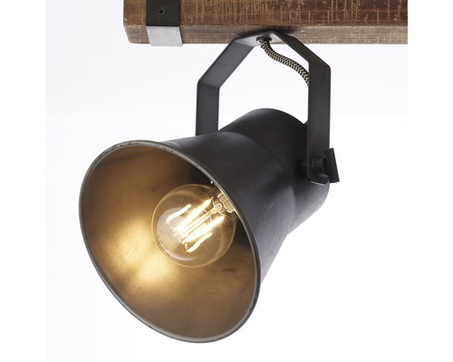 Takspotlight med ljuskälla på träbjälke