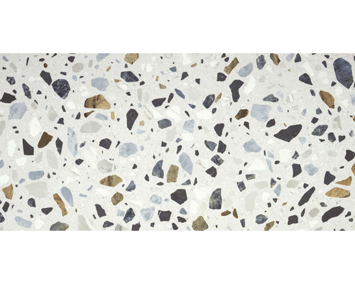 Terrazzoplattsmönster med diverse steninlägg