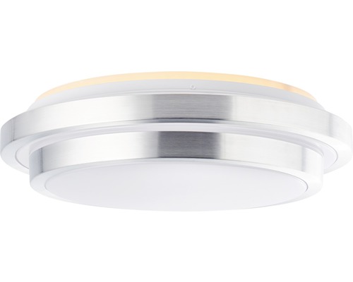 Rund taklampa av metall och plast