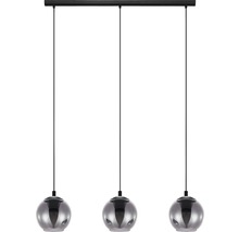 Taklampa med tre grå sfäriska lampskärmar
