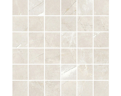 Mosaik Luxor beige polerad 30x30 cm 405465 Mosaikplatta med marmorlook