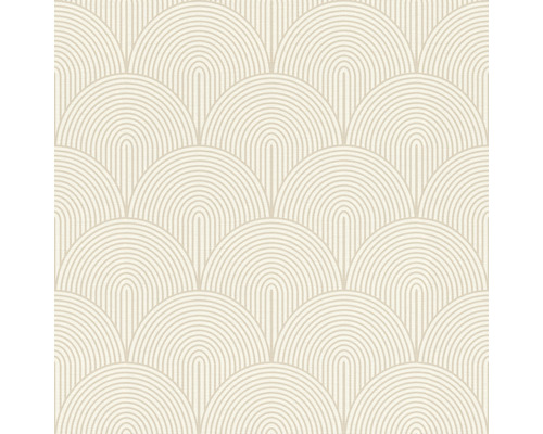 Tapet RASCH Rhapsody grafisk creme 10,05x0,53m Tapet med halvcirkelmönster