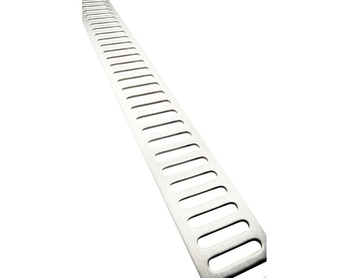 Galler 1602 UNIDRAIN column 600 linje 1600 borstad rostfritt 560x51x3 mm 7115254 Avvattningsränna i rostfritt stål med spår