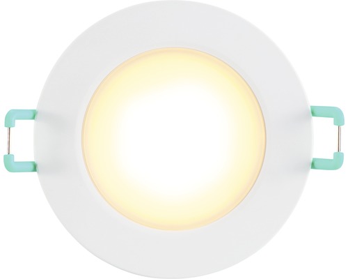 Rund LED-spotlight med fjäderklämmor