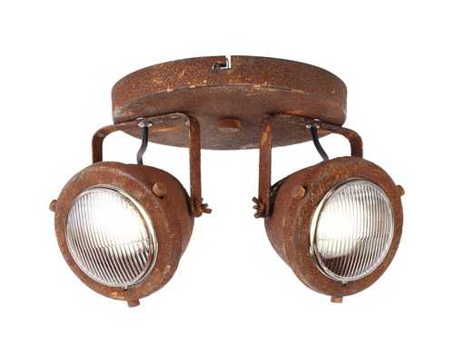 Taklampa med två spotlights i vintagedesign