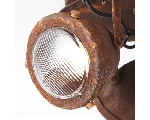 Rostfärgad taklampa med lampskärm