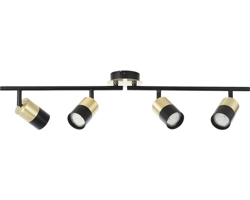 Taklampa med fyra spotlights, LED, av metall