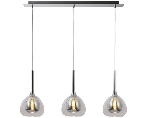 Taklampa med tre lampor och glasskärmar