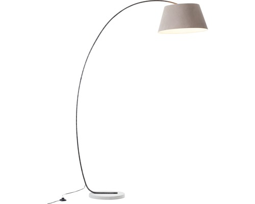 Golvlampa med skärm och böjd ram