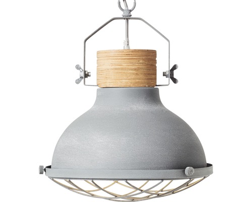 Pendellampa med trädetalj och metallbur