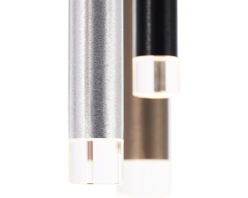 Närbild av hänglampor med cylindrisk design