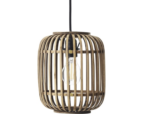 Taklampa av bambu med dekorativ lampskärm