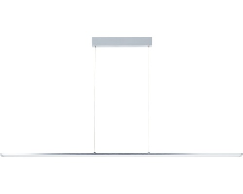 Silverfärgad LED-pendellampa med rak, linjär design