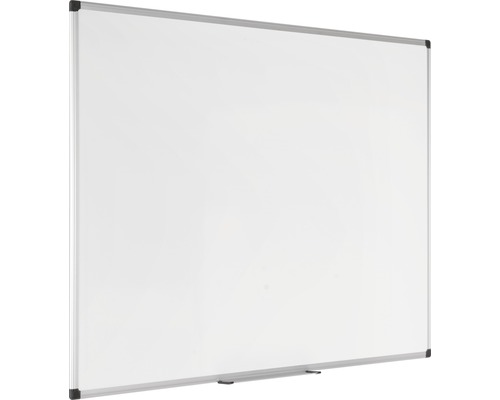 Vit whiteboard med silverfärgad ram