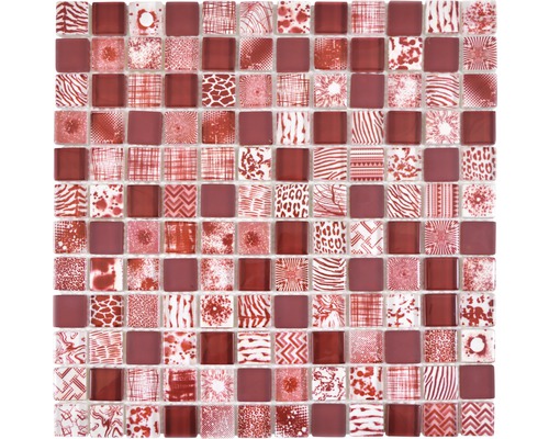 Mosaik glas XCM JT07 röd 29,8 x 29,8 cm