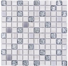 Mosaikplatta av marmor och glas