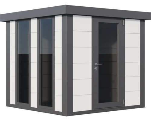 Modern trädgårdshus med dörr och fönster