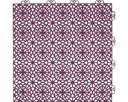 Golvplatta BERGO XL Warm Violet System 2 38x38cm Fyrkantig golvplatta med öppet, geometriskt mönster