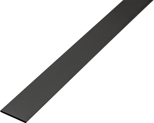 Plattstav ALBERTS aluminium svart eloxerad 15x2mm 1m Tunn metallist