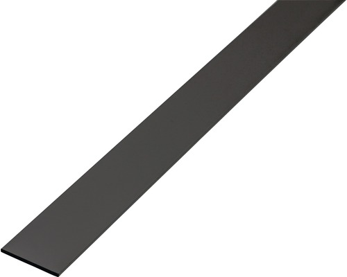 Plattstav ALBERTS aluminium svart eloxerad 20x2mm 1m