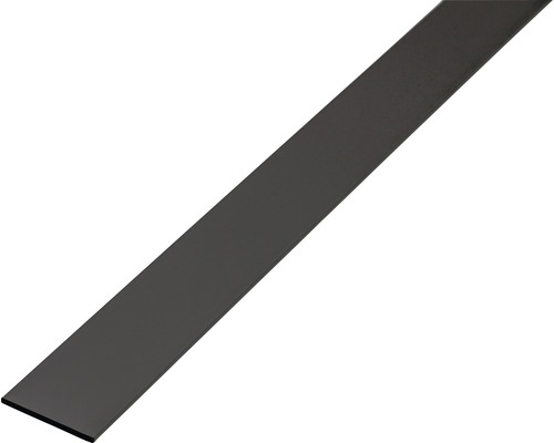 Plattstav ALBERTS aluminium svart eloxerad 20x2mm 1m Platt plastprofil