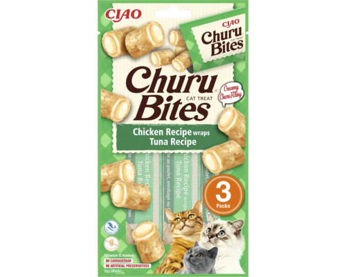 Kattgodis CIAO Churu Cat Bites chicken tuna wrap 3x10g