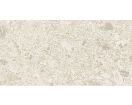 Närbild av en golvplatta med en spräcklig yta.