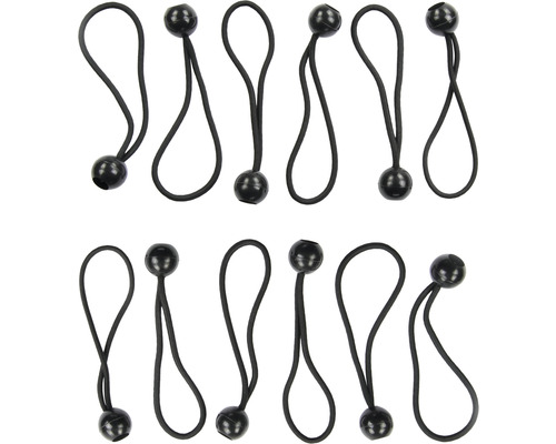 Flera gummiband med kula för fastsättning