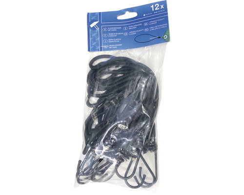 Presenning spännare med krok, 12 stycken