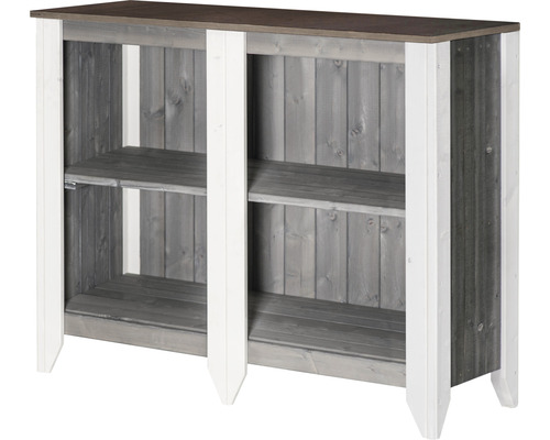 Trähylla med två fack