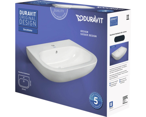 Förpackning av ett Duravit DuraHome tvättställ