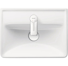 Bild på ett vitt tvättställ med Duravit-logotyp