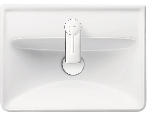 Bild på ett vitt tvättställ med Duravit-logotyp