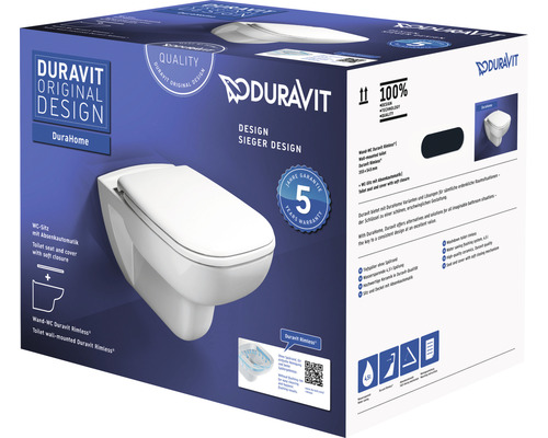 Duravit DuraHome vägghängd toalett Rimless i produktkartong