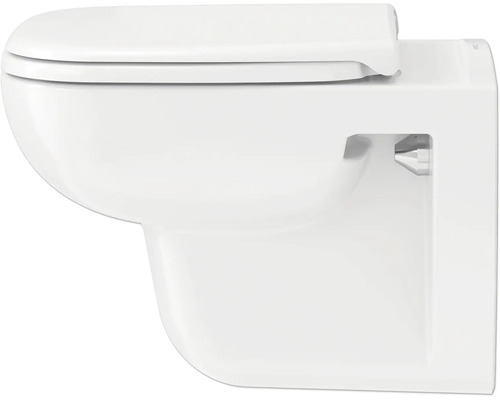 Vägghängd toalett med lock för badrummet.