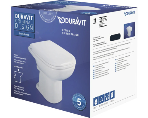 Duravit DuraHome golvstående toalett med mjukstängning i förpackning