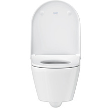 Vägghängd toalett med djup spoling och Duravit-logotyp