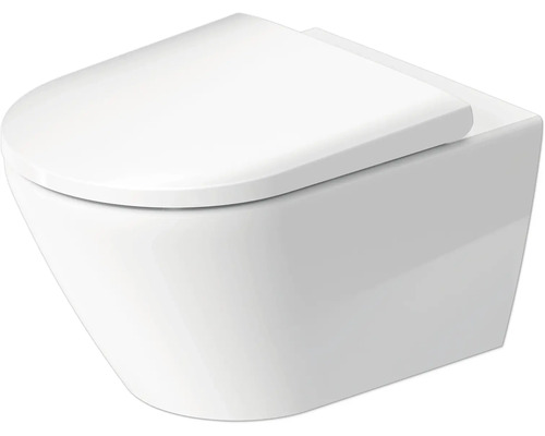 Vägghängd WC-set DURAVIT D-Neo vit blank vattensparande P-lås Vägghängd toalett med lock