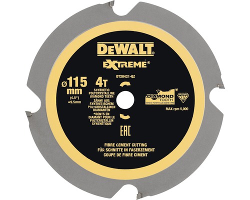 DeWalt Extreme sågklinga med 115 millimeters diameter för fibercement