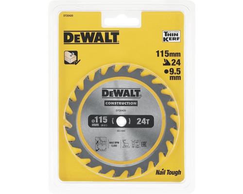 DeWalt sågklinga med en diameter på 115 millimeter för trä