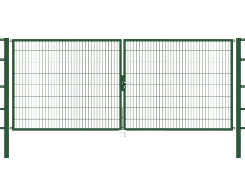 Dubbelgrind ALBERTS Flexo 400x160cm inkl. stolpar 8x8cm grön