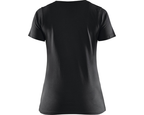 Svart dam-t-shirt, bakifrån.