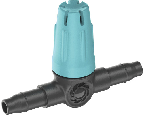 T-koppling för droppbevattning med regulator för trädgårdsbevattning