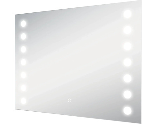 Rektangulär spegel med LED-belysning för badrummet